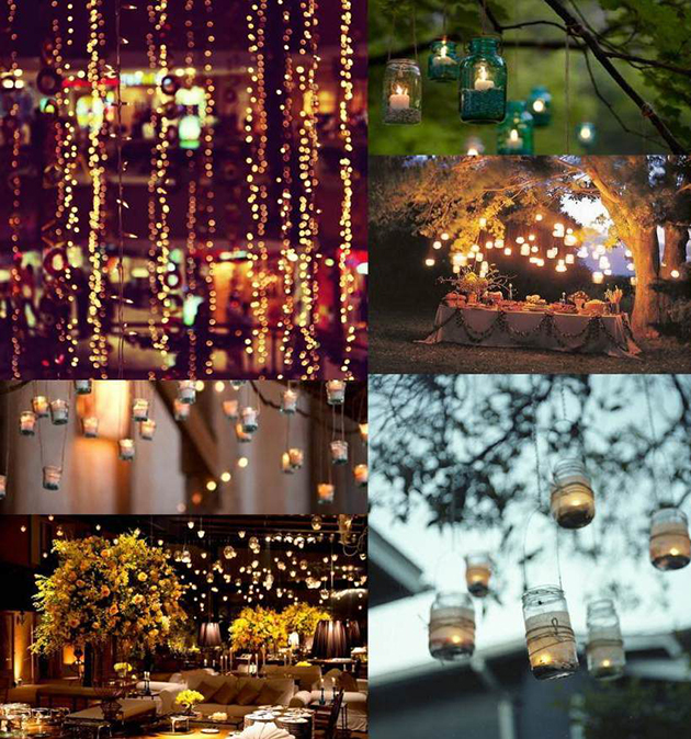 "Hang lights for outdoor spaces"