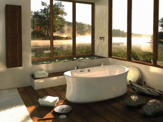 "Comtemporary bathroom inspired in nature"