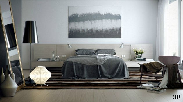 Amazing Contemporary Gray Rooms You Don't Want to Miss: Appealing Grey Brown White Bedroom