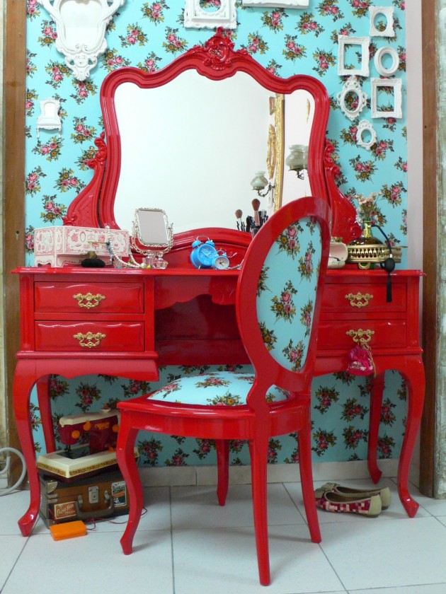 5 Vintage dressing tables with mirror
