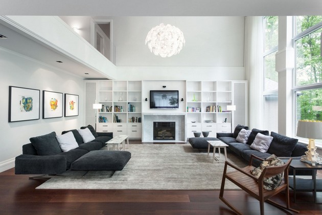 Living Room Decor with a Black Velvet Sofa