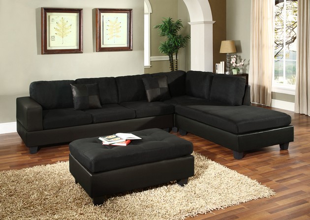 Living Room Decor with a Black Velvet Sofa