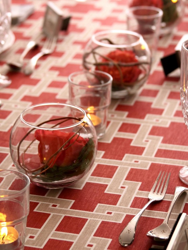 Dining Table Decoration for a Valentine's Day Dinner