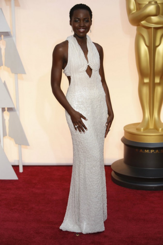 Get Inside the Oscars 2015 Greenroom! - Lupira Nyong - Calvin Klein