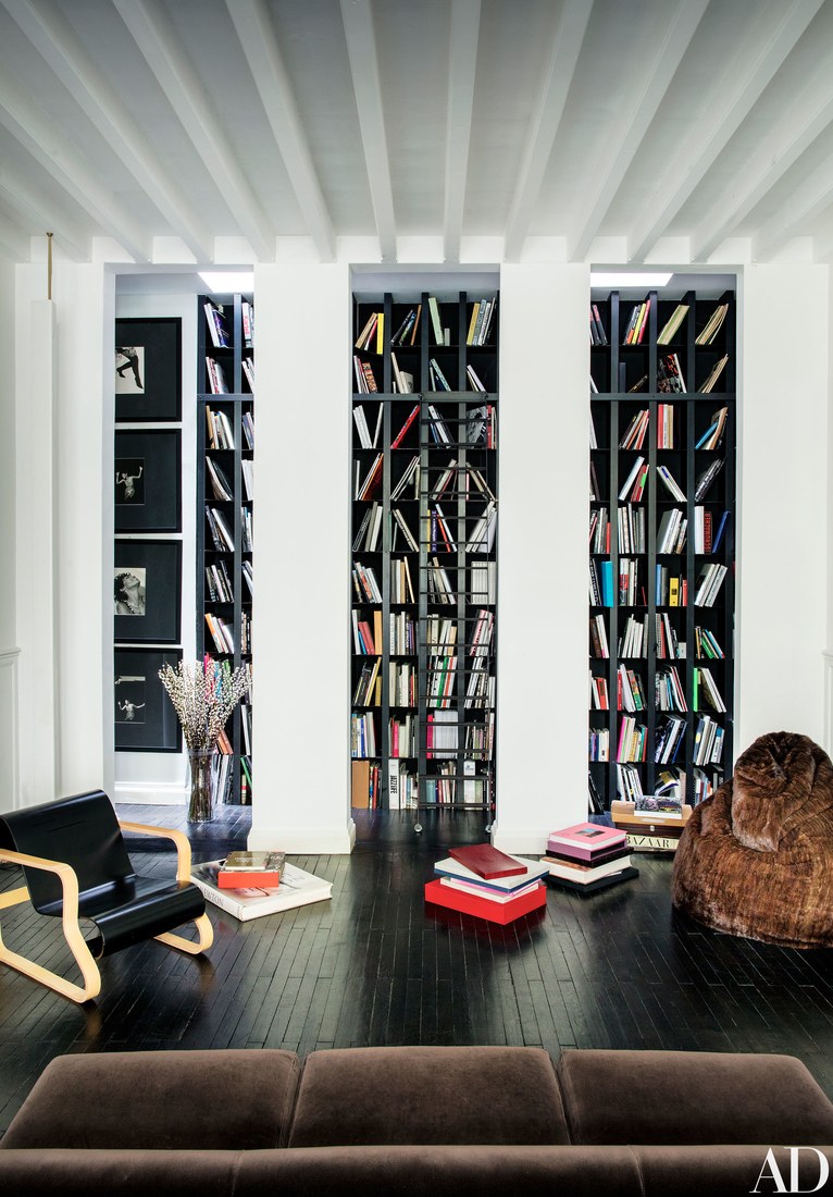 Celebrity Homes: Tour Inside Italian Vogue Editor's Home Stylish Bookcase